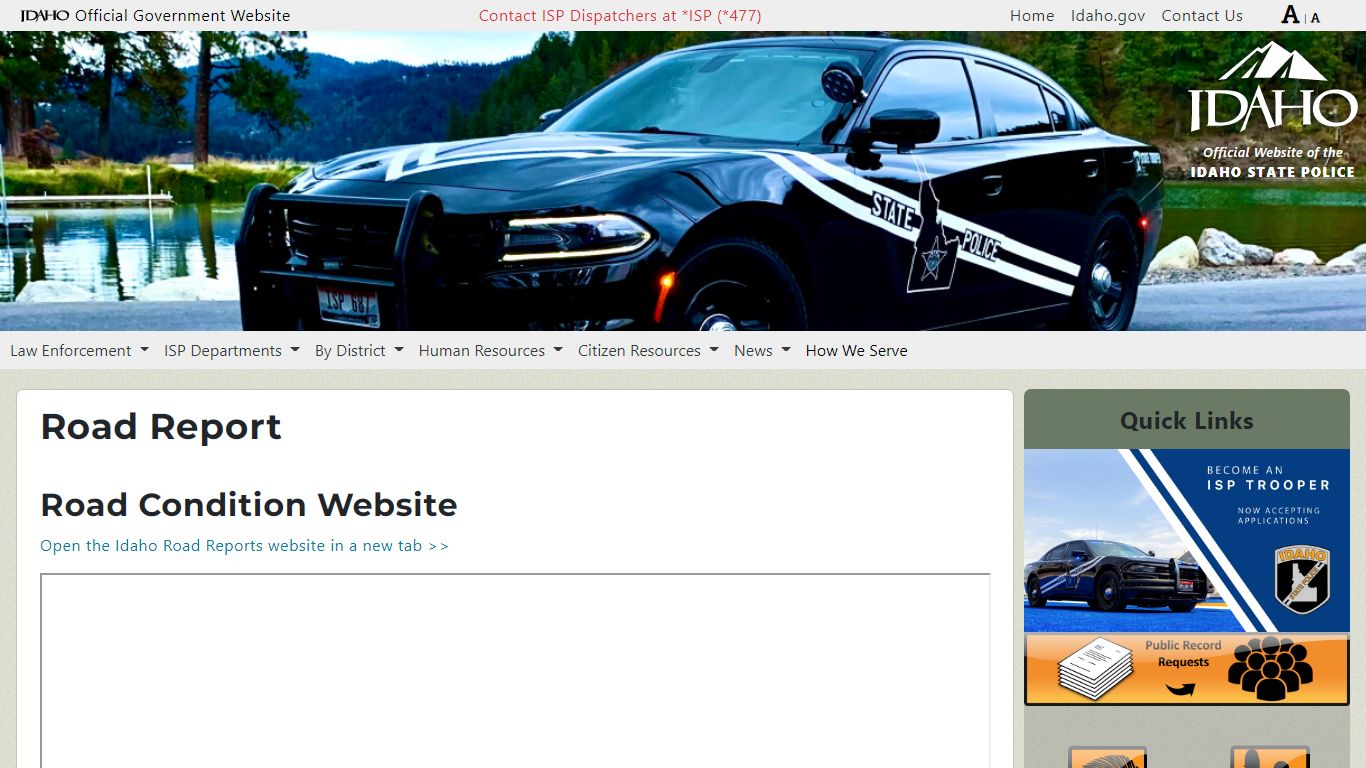 Road Report | Official website of the Idaho State Police